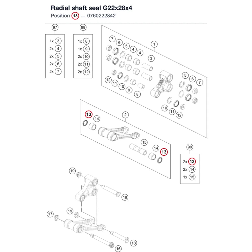 Radial shaft seal G22x28x4