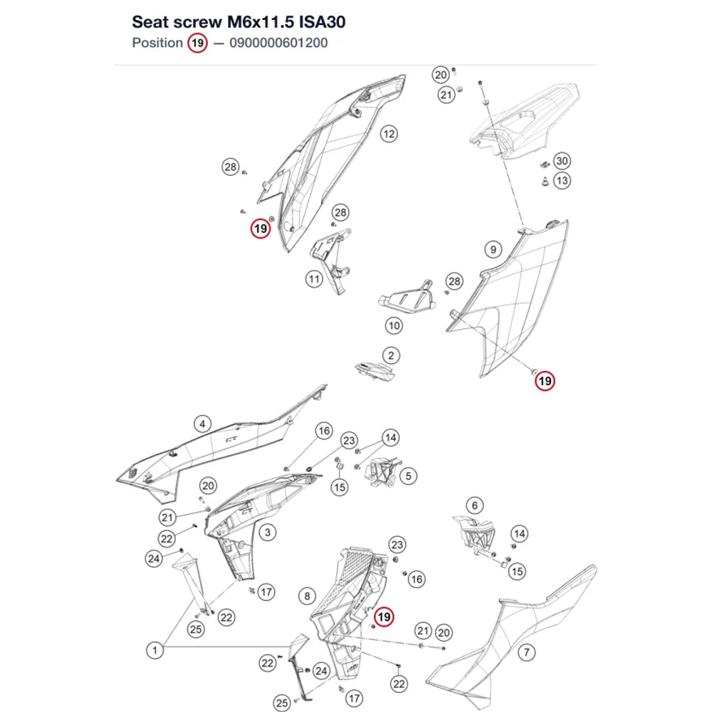 Seat screw M6x11.5 ISA30