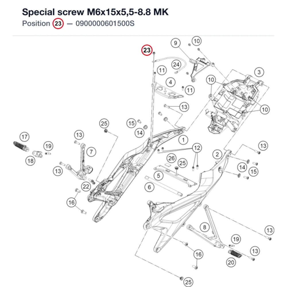 Special screw M6x15x5,5-8.8 MK