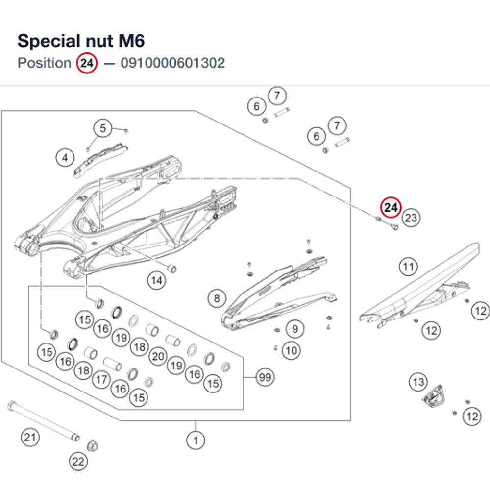 Special nut M6