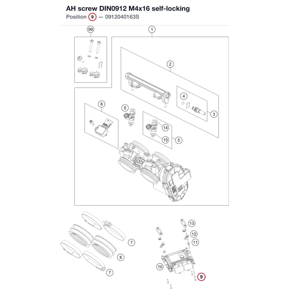 AH screw DIN0912 M4x16 self-locking