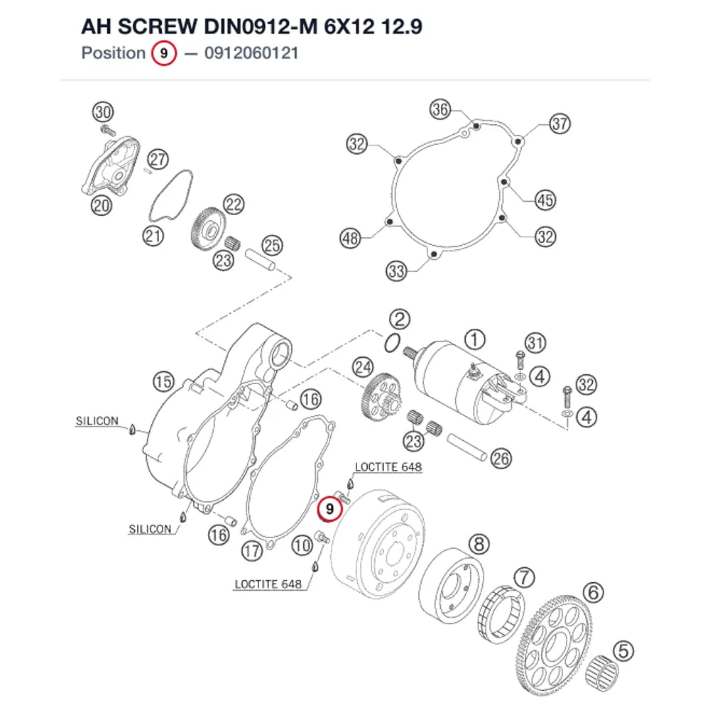 AH SCREW DIN0912-M 6X12  12.9
