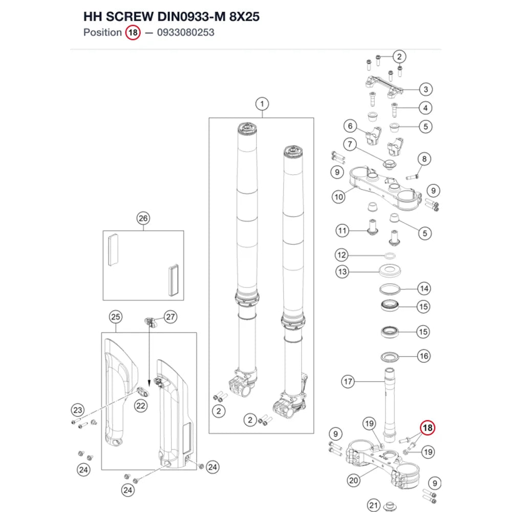 HH SCREW DIN0933-M 8X25