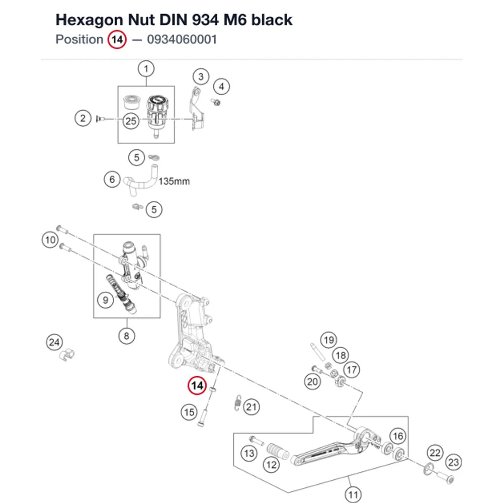 Hexagon Nut DIN 934 M6 black