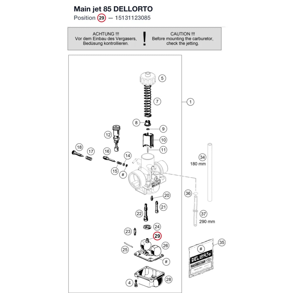 Main jet 85 DELLORTO
