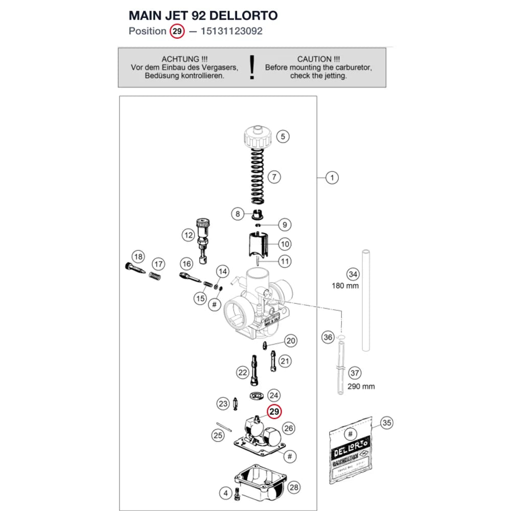 MAIN JET 92 DELLORTO