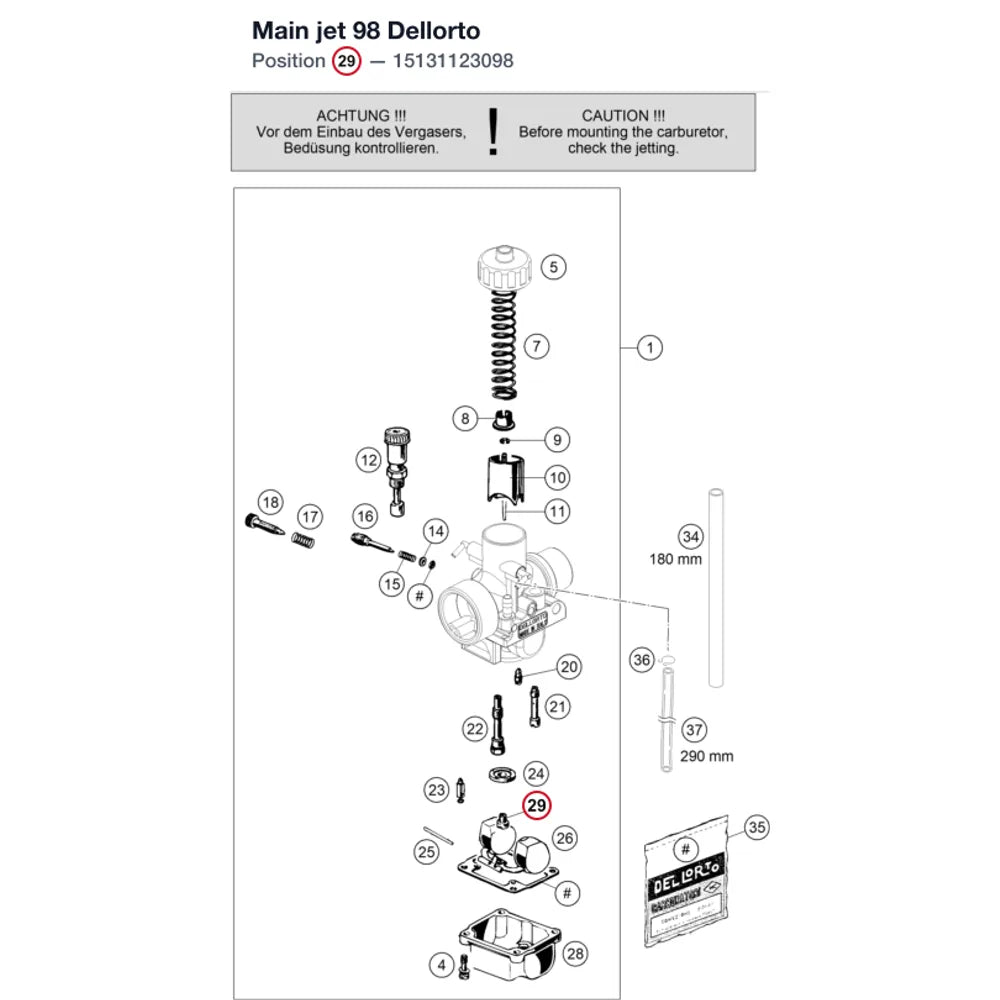 Main jet 98 Dellorto