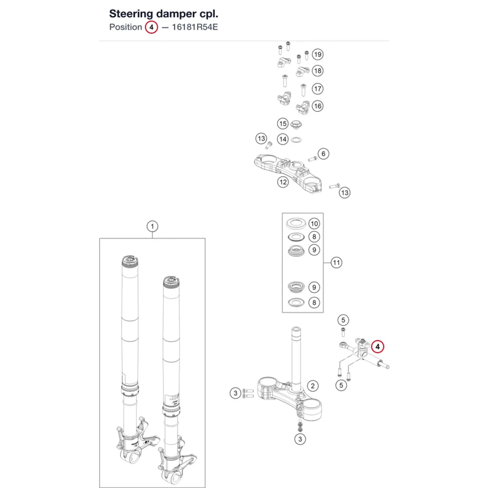 Steering damper cpl.
