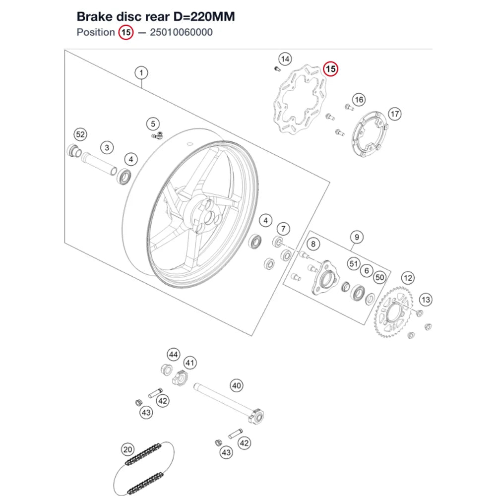 Brake disc rear D=220MM