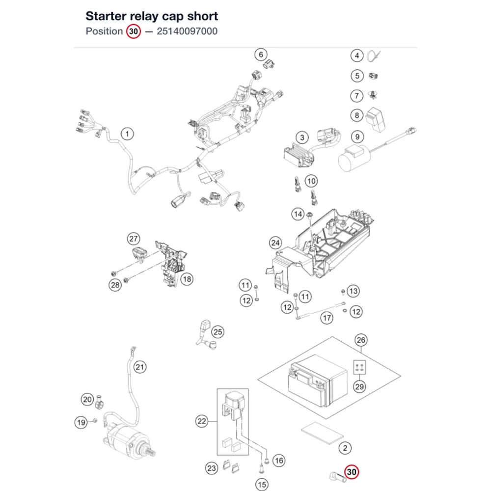 Starter relay cap short