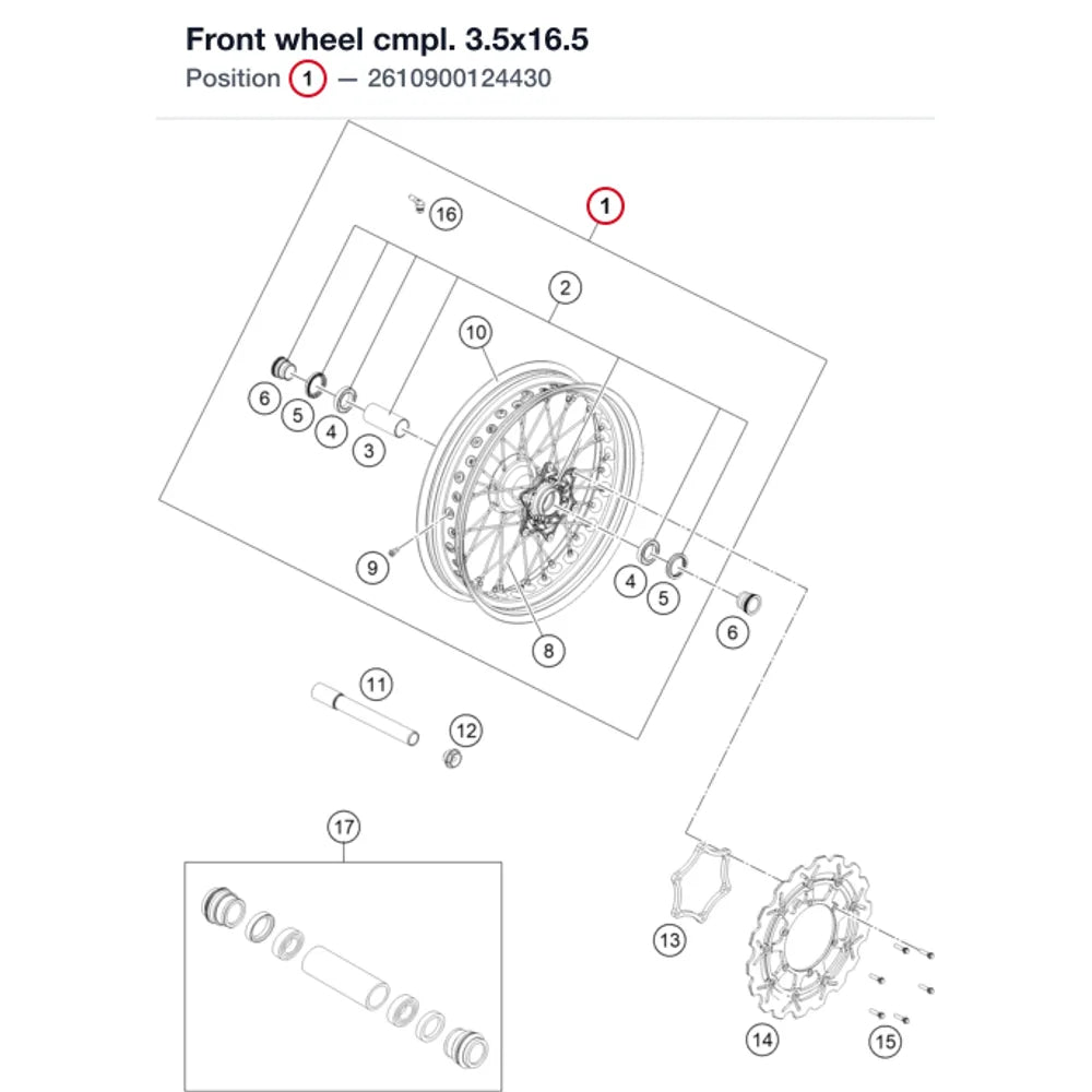 Front wheel cmpl. 3.5x16.5