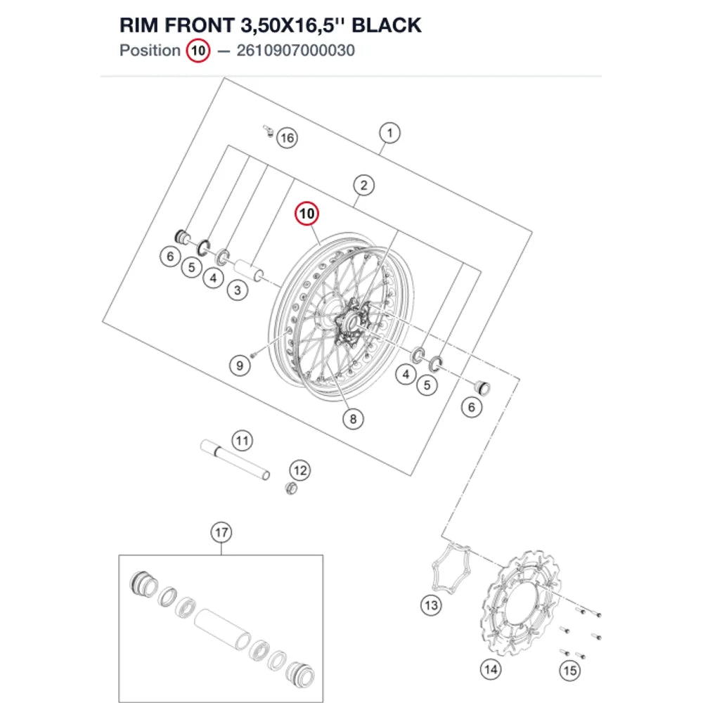 RIM FRONT 3,50X16,5'' BLACK