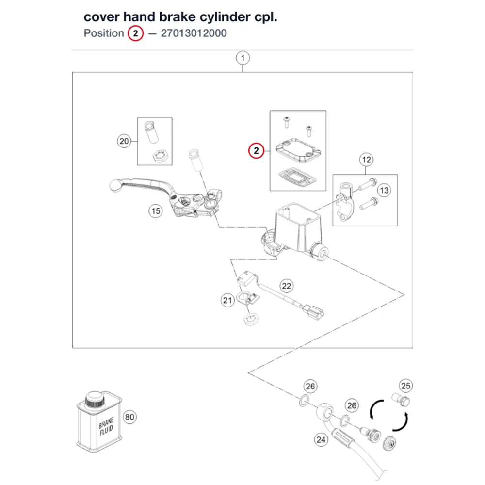 cover hand brake cylinder cpl.