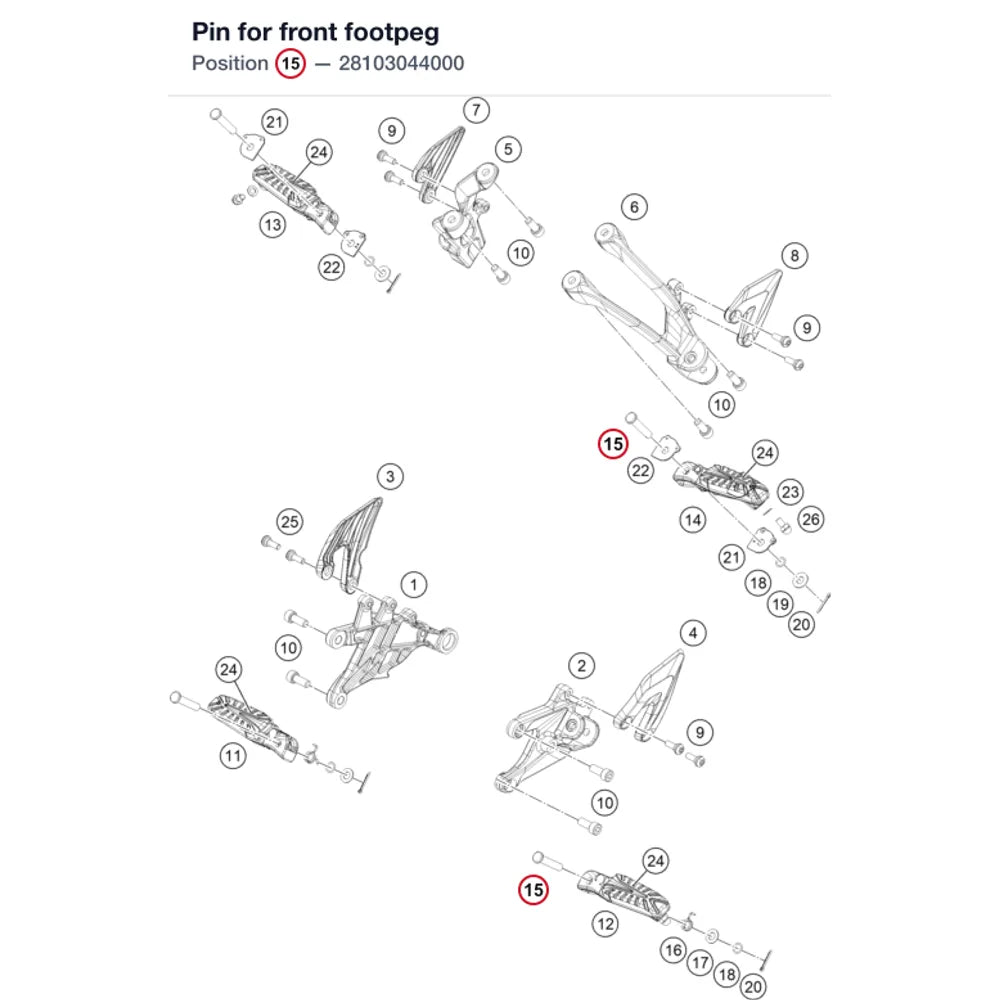 Pin for front footpeg