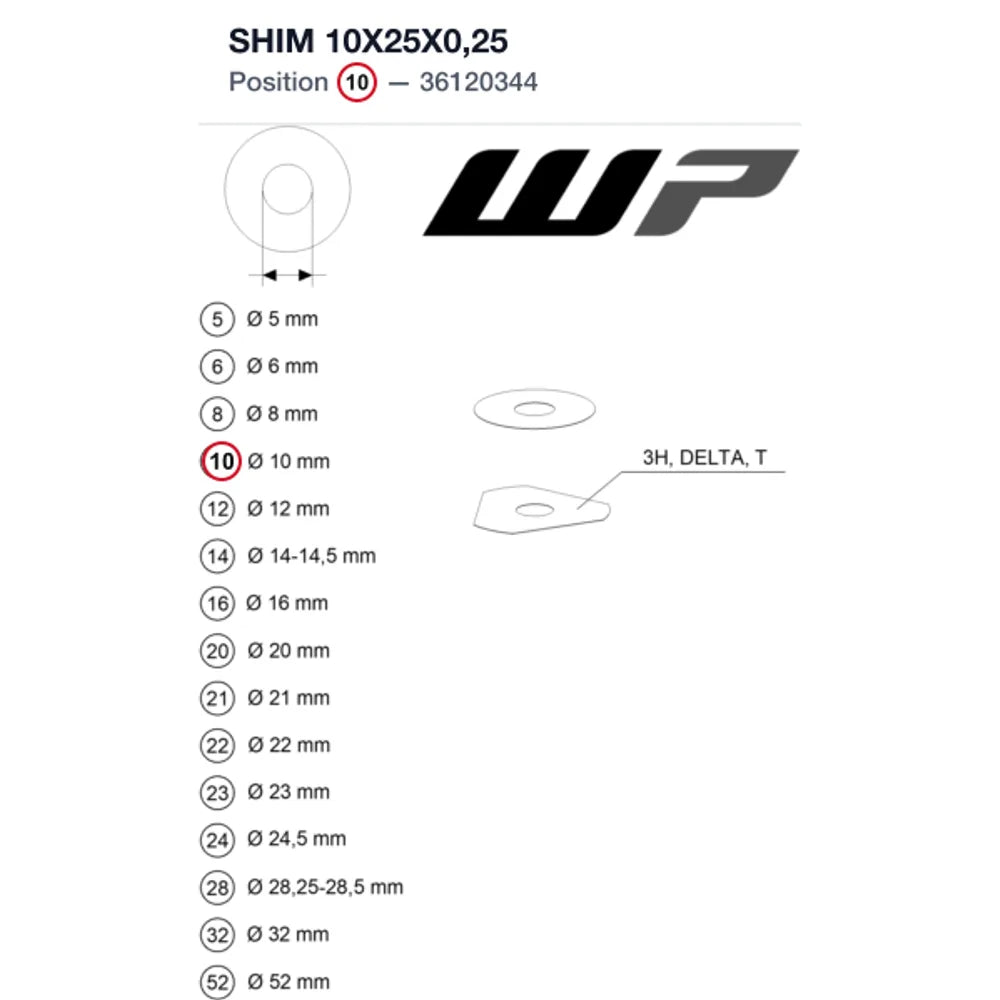 SHIM 10X25X0,25