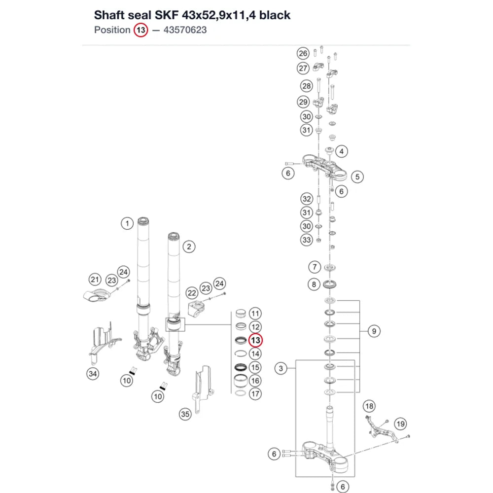Shaft seal SKF 43x52,9x11,4 black