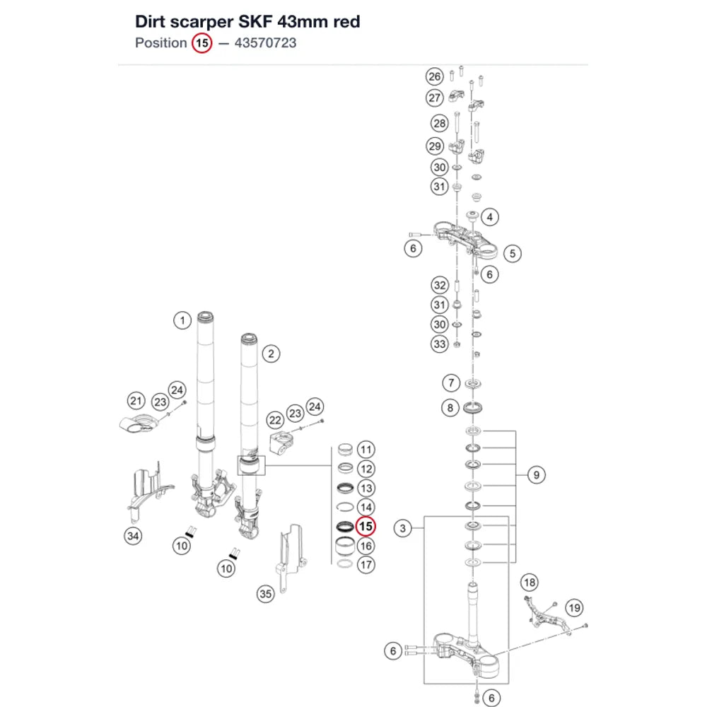 Dirt scarper SKF 43mm red