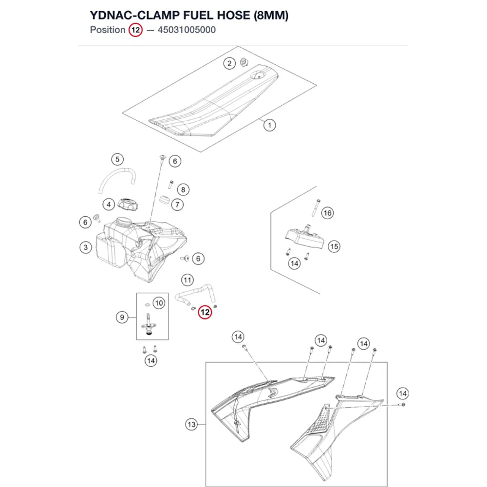 YDNAC-CLAMP FUEL HOSE (8MM)