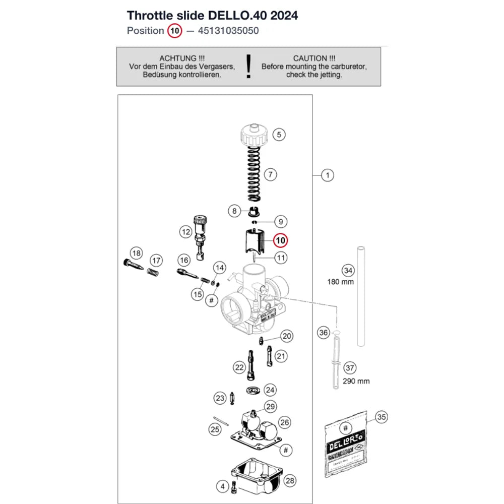 Throttle slide DELLO.40 2024       