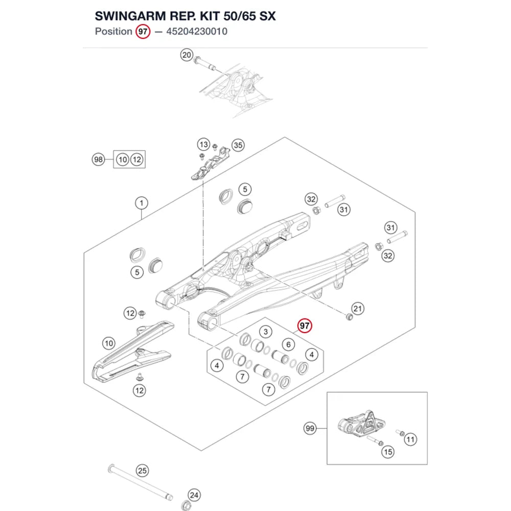 SWINGARM REP. KIT 50/65 SX