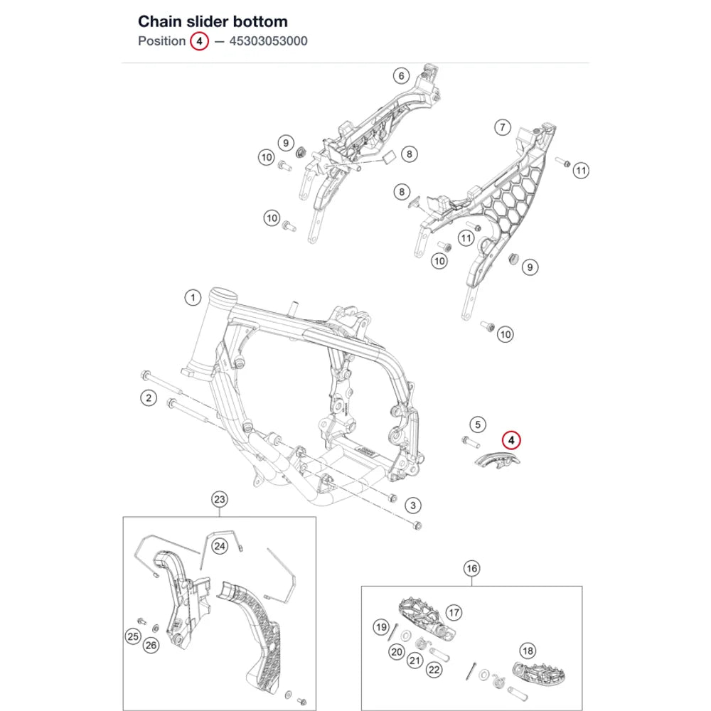 Chain slider bottom