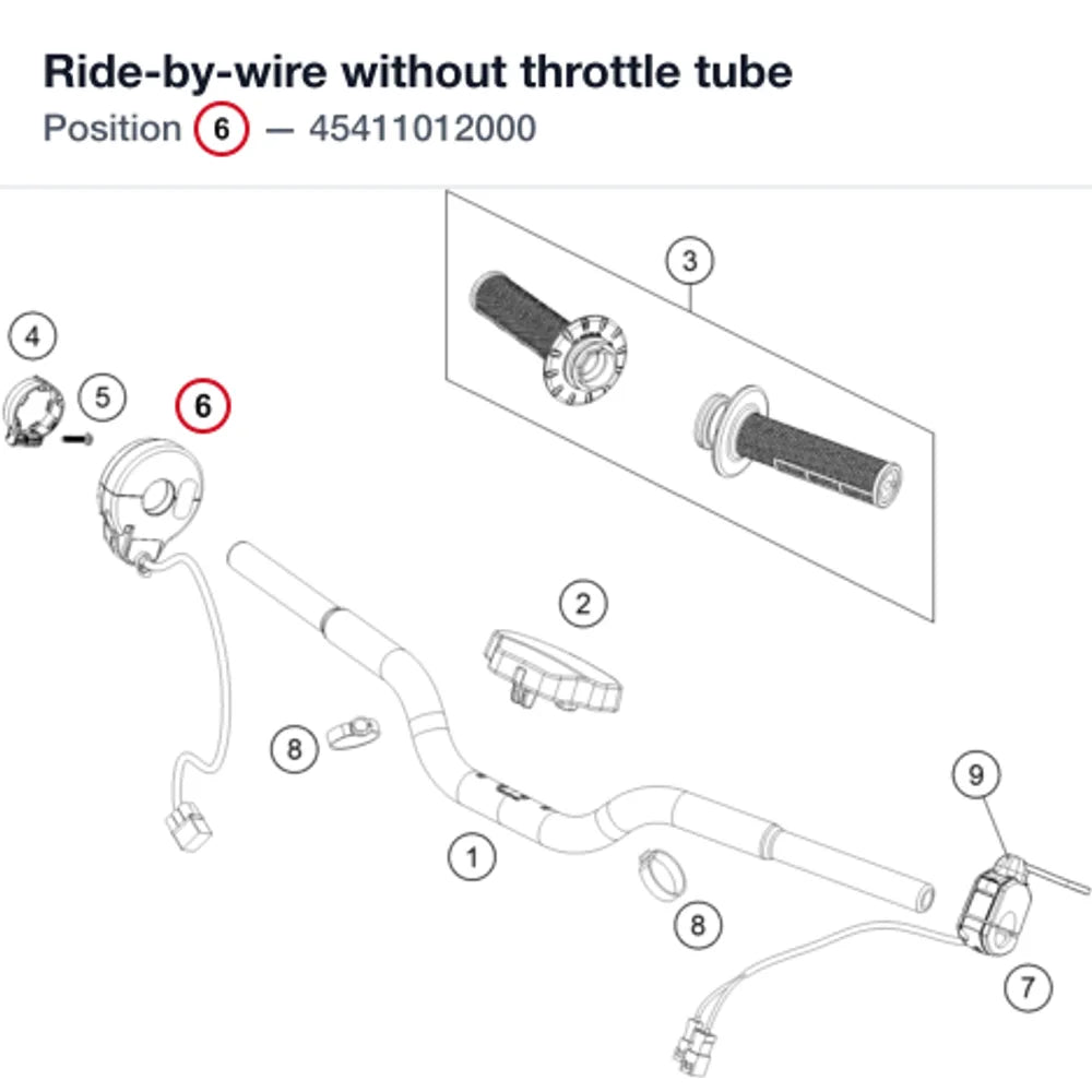 Ride-by-wire without throttle tube