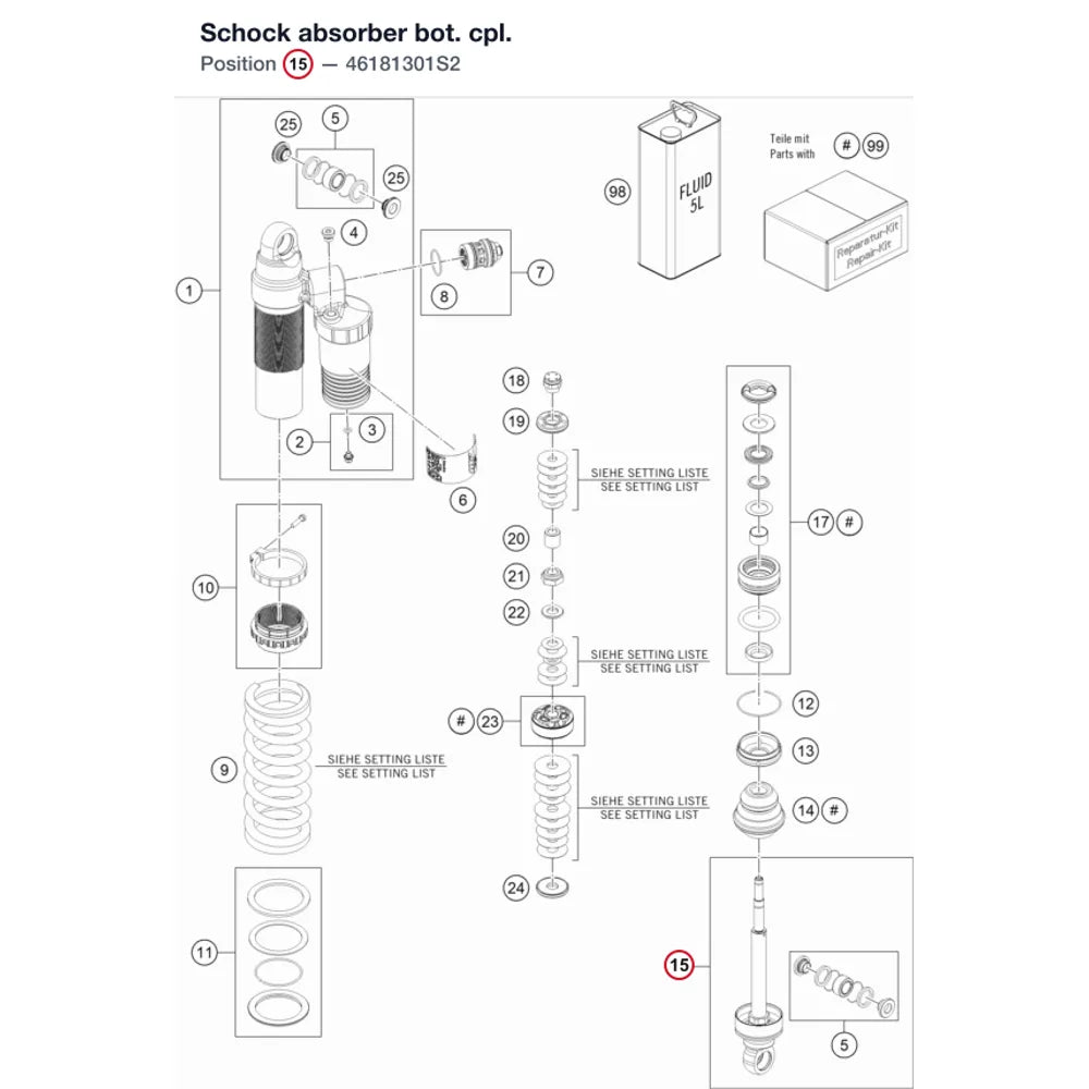 Schock absorber bot. cpl.