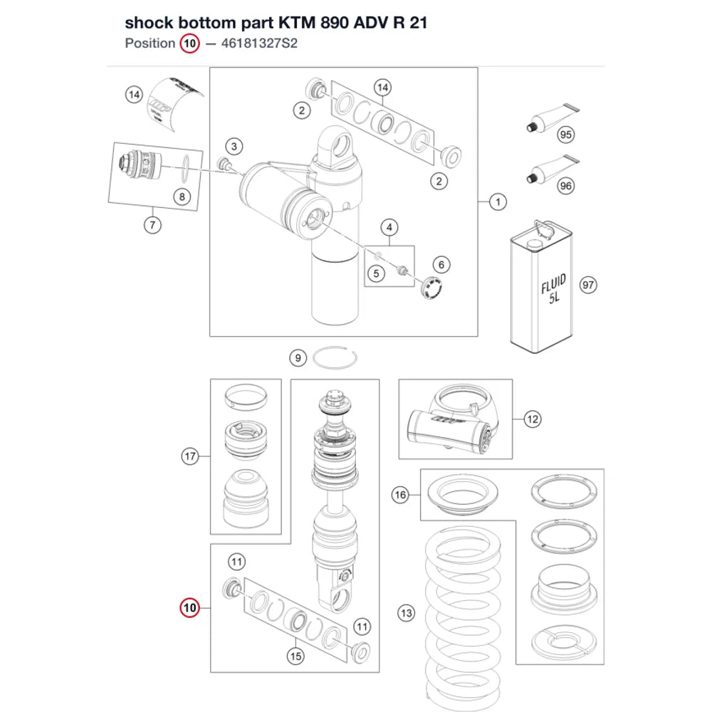 shock bottom part KTM 890 ADV R 21