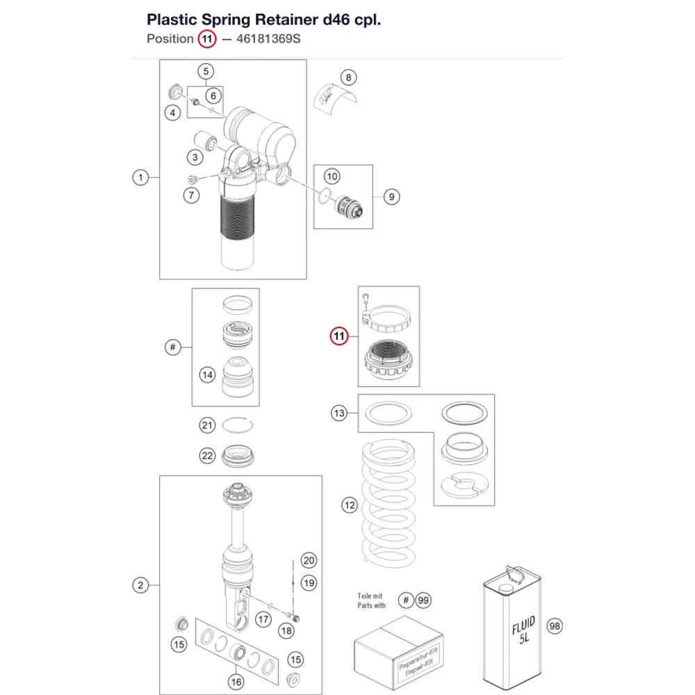 Plastic Spring Retainer d46 cpl.