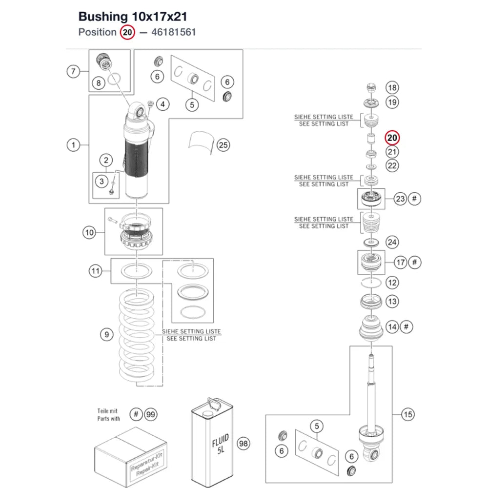 Bushing 10x17x21