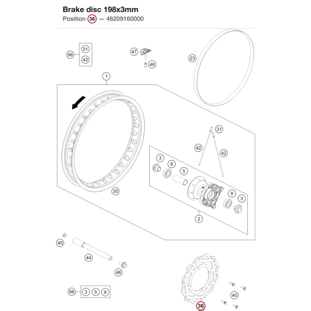 Brake disc 198x3mm
