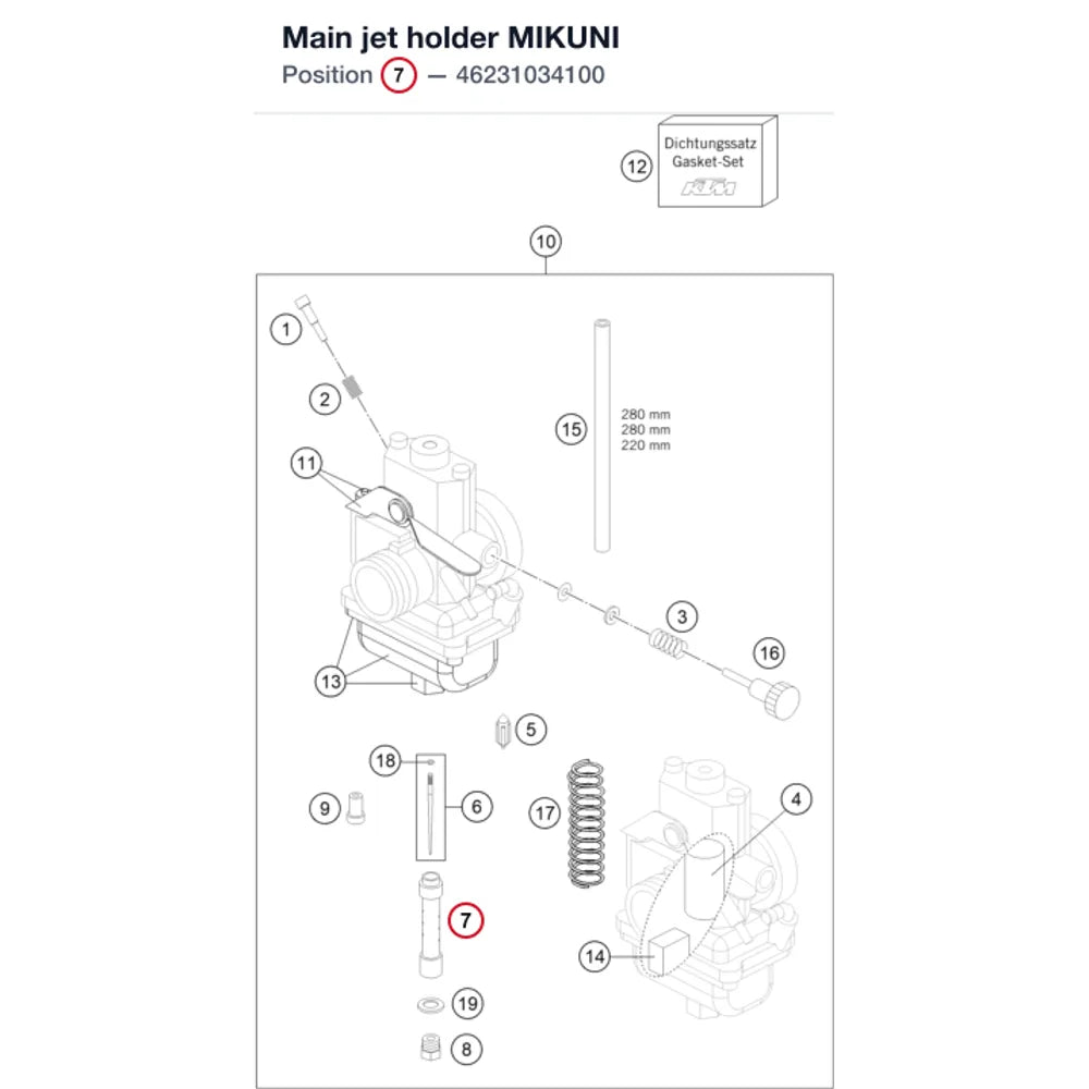 Main jet holder MIKUNI