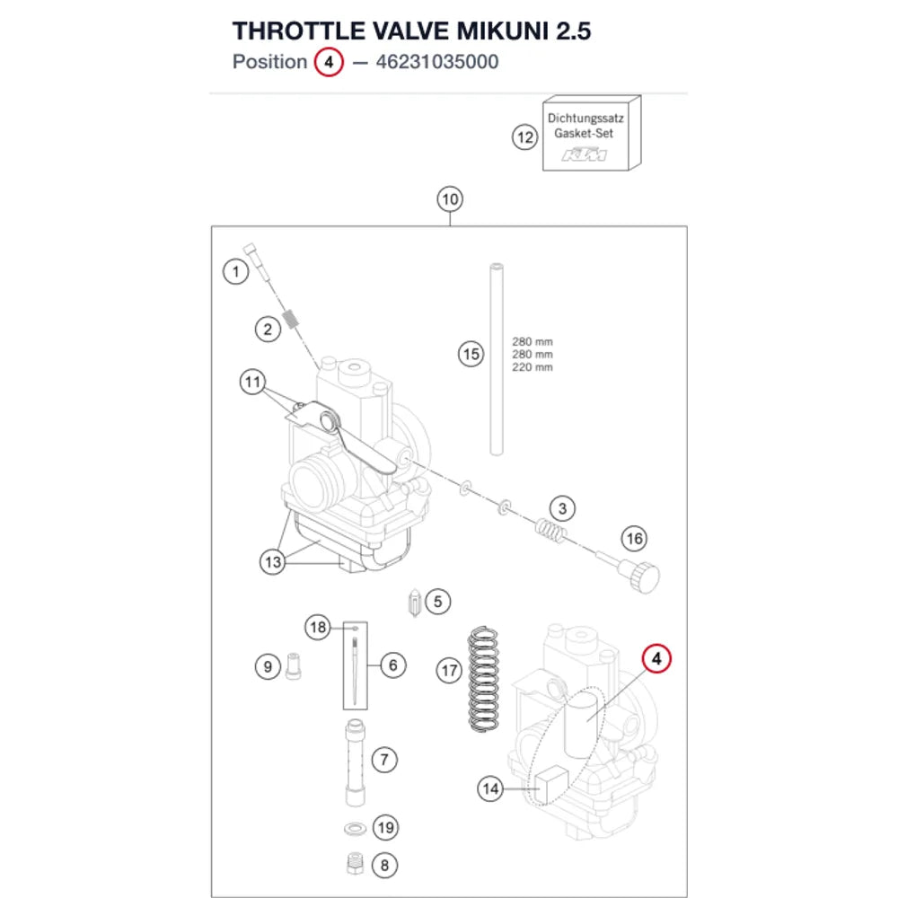 THROTTLE VALVE MIKUNI 2.5