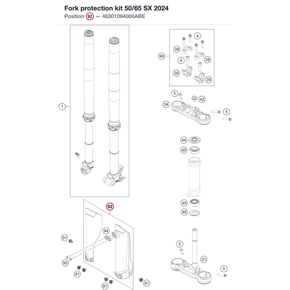 Fork protection kit 50/65 SX   2024