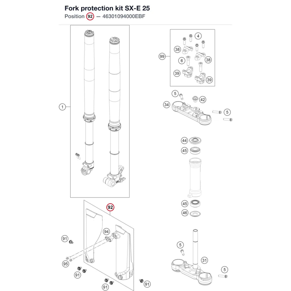 Fork protection kit SX-E 25