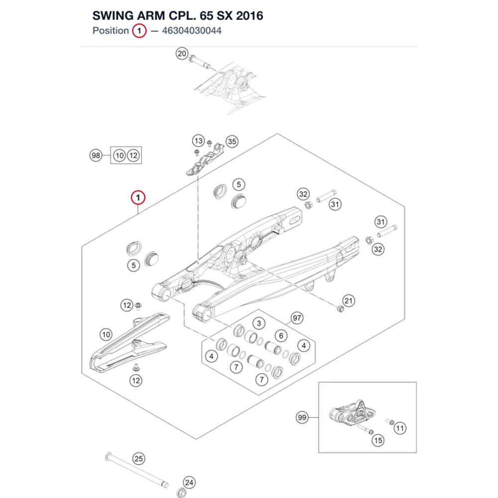 SWING ARM CPL. 65 SX 2016