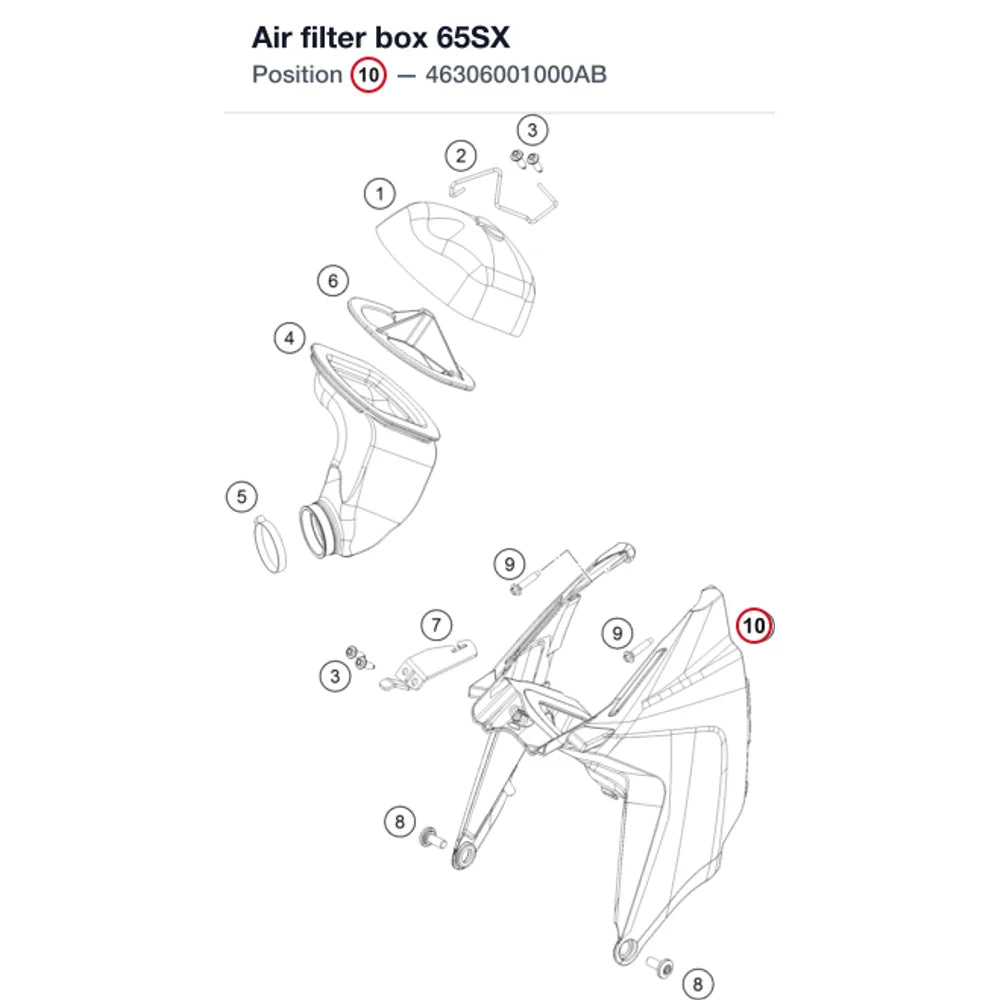 Air filter box 65SX