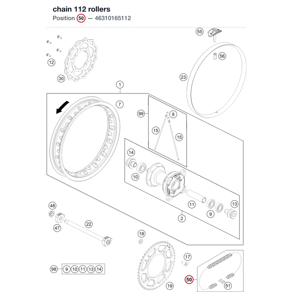 chain 112 rollers