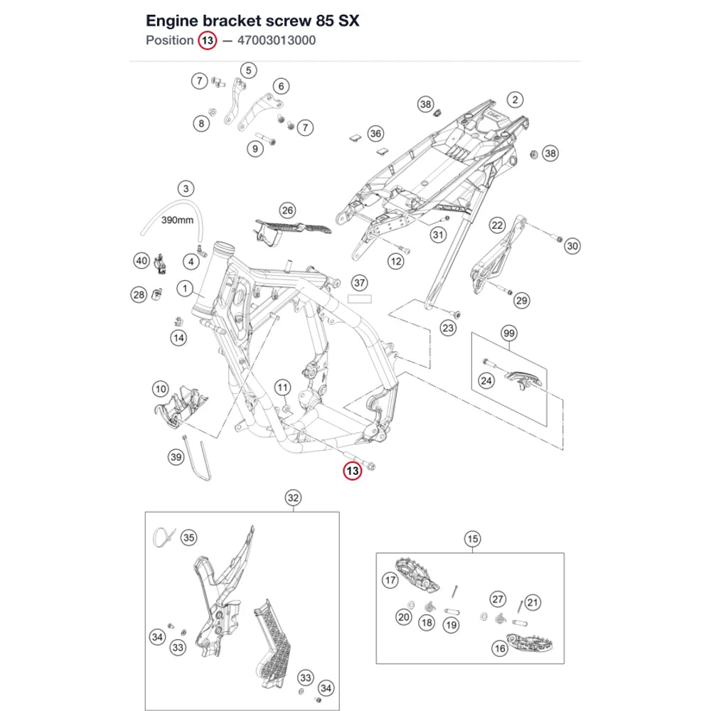 Engine bracket screw 85 SX