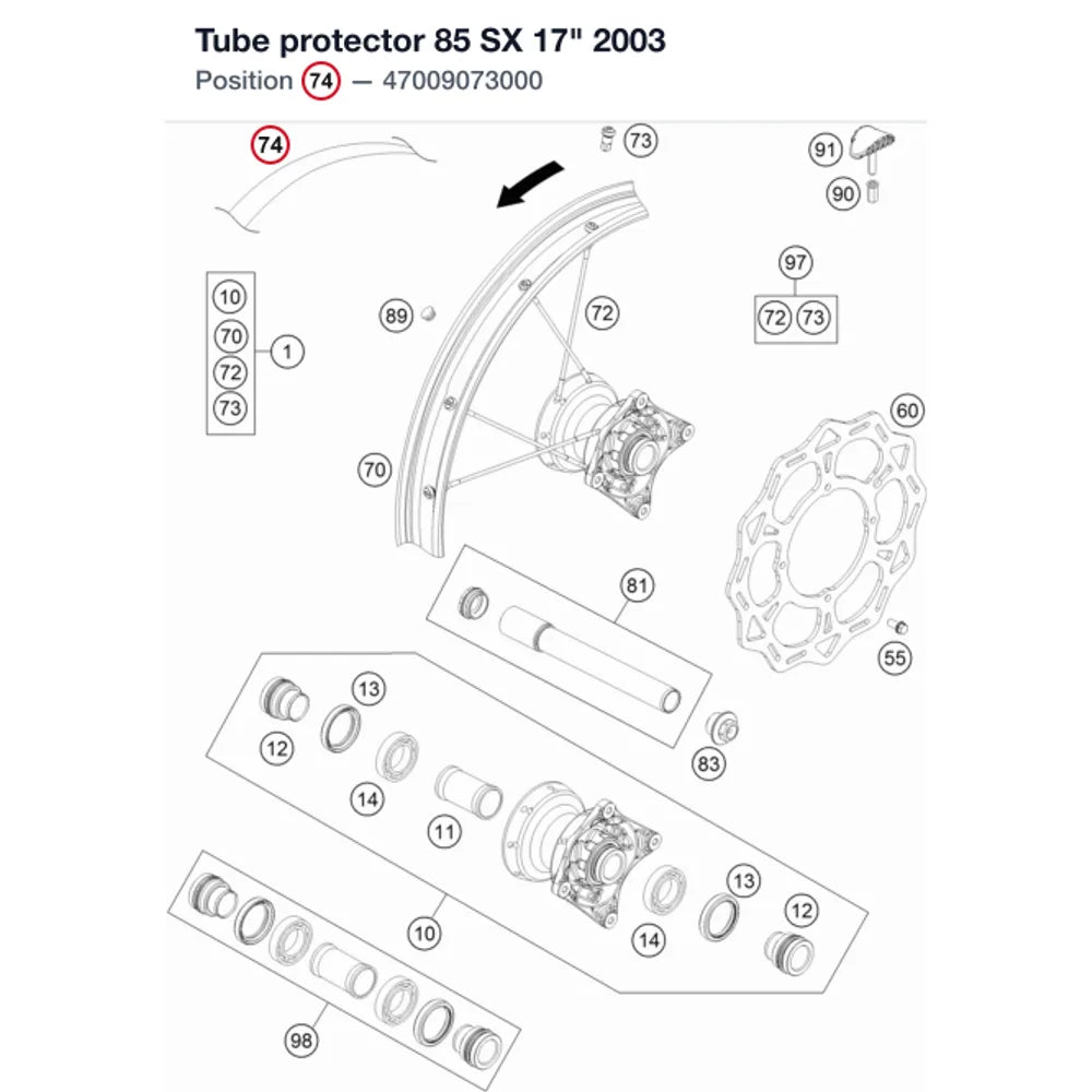 Tube protector 85 SX 17"        2003