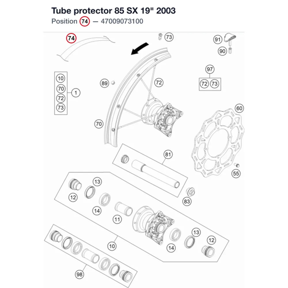 Tube protector 85 SX 19"        2003