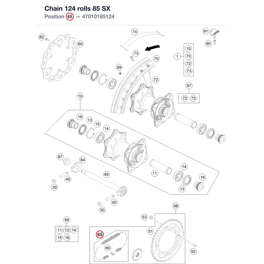 Chain 124 rolls 85 SX