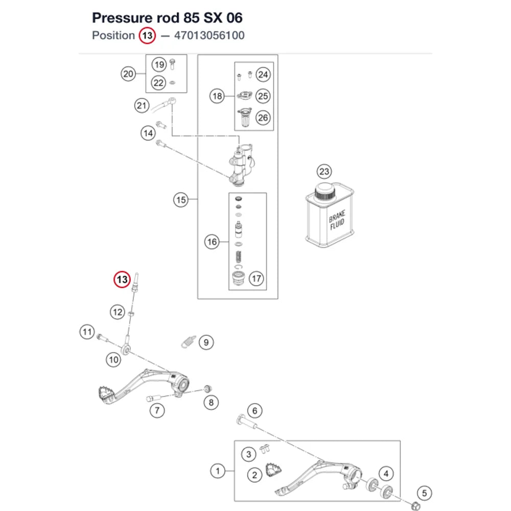 Pressure rod 85 SX          06