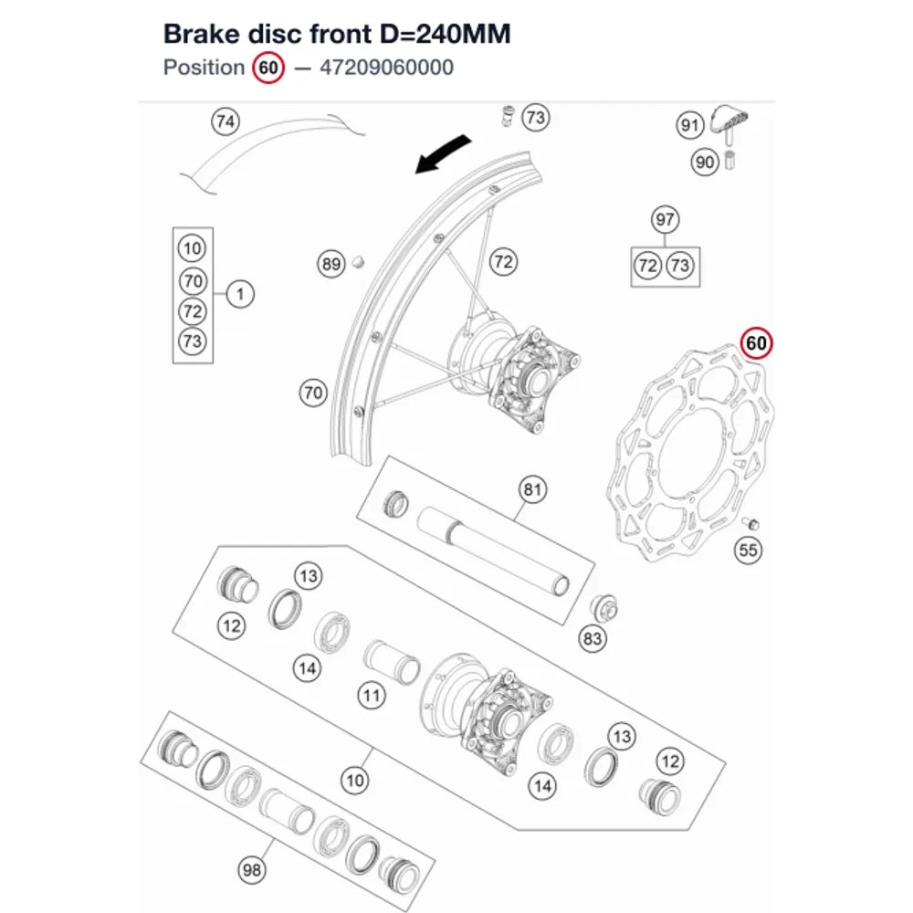 Brake disc front D=240MM