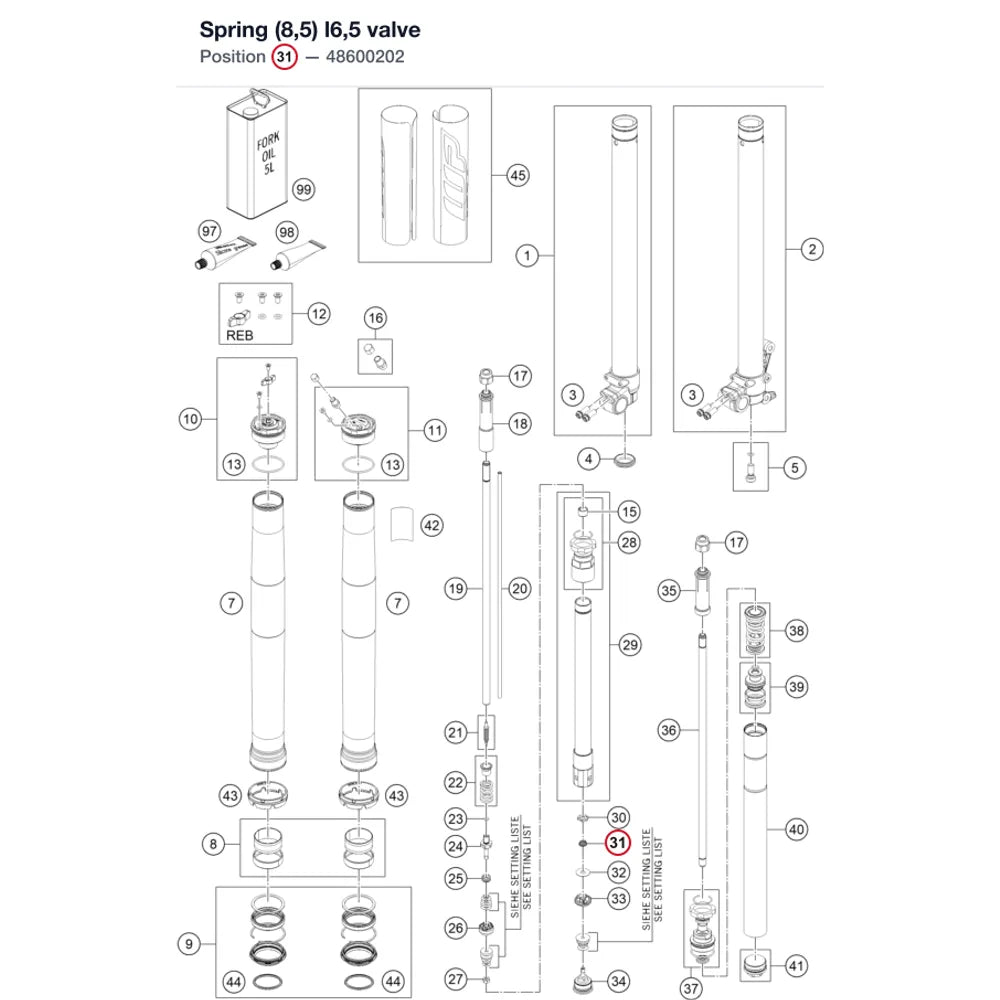 Spring (8,5) l6,5 valve