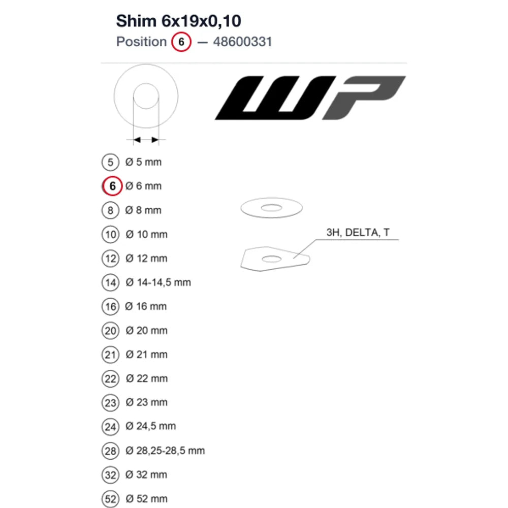 Shim 6x19x0,10
