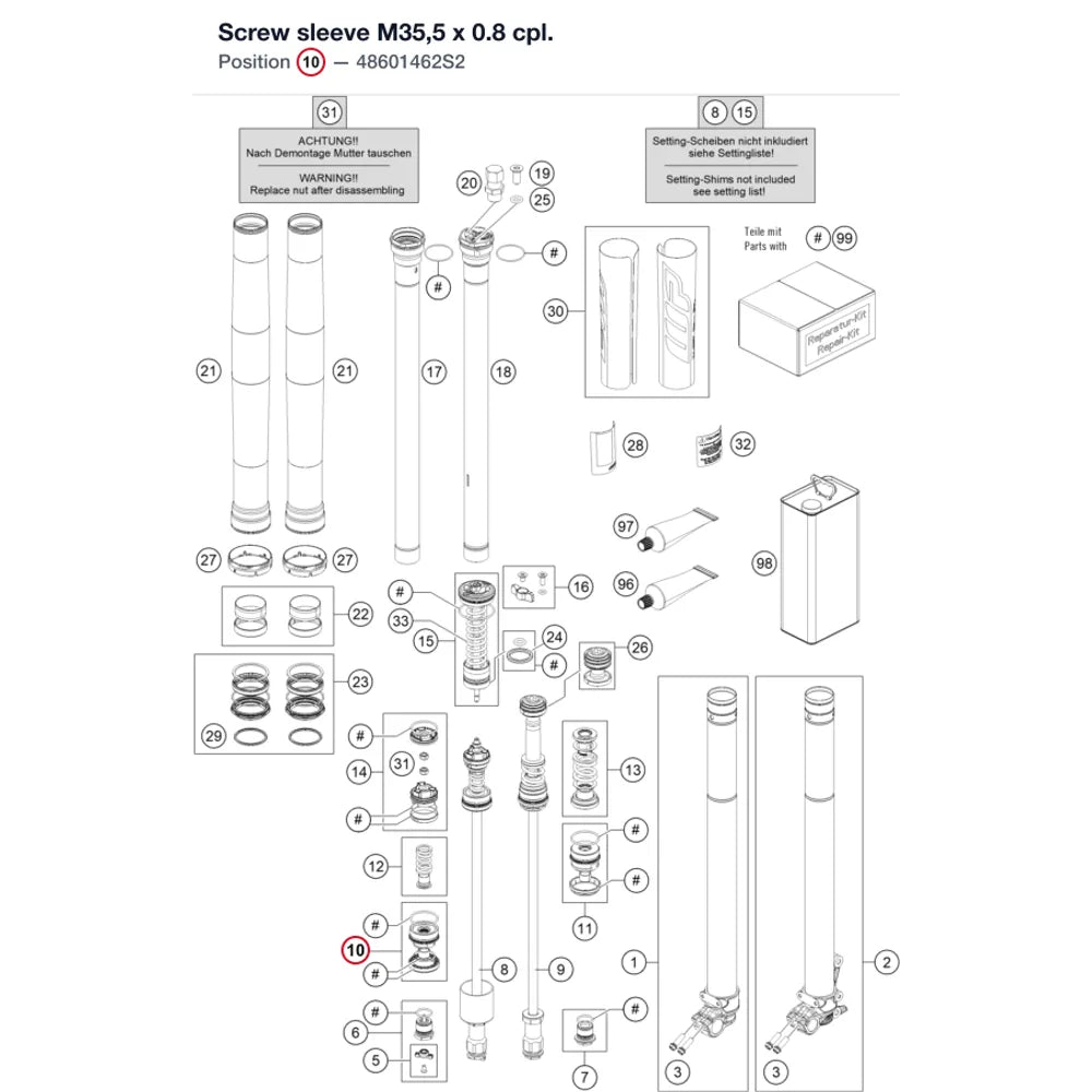 Screw sleeve M35,5 x 0.8 cpl.