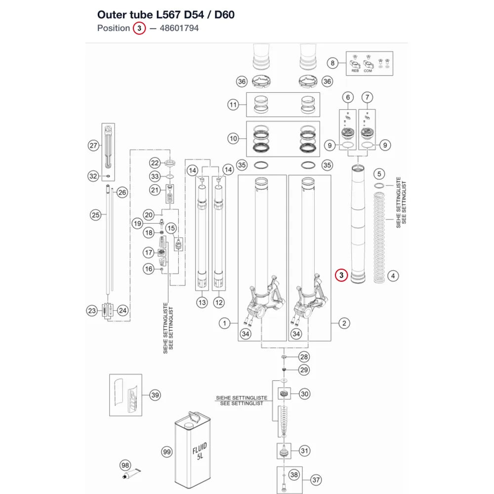 Outer tube L567 D54 / D60