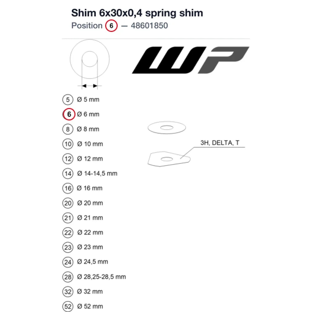 Shim 6x30x0,4 spring shim