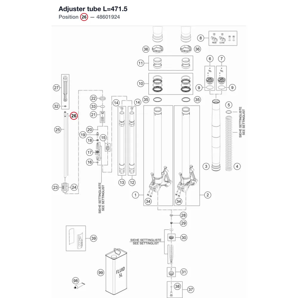 Adjuster tube L=471.5